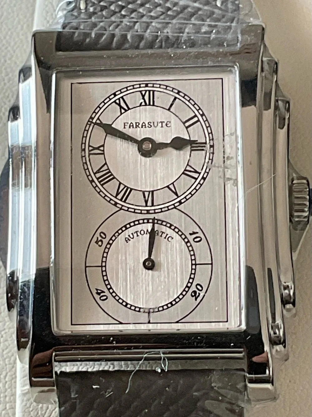 NIB AUTOMATIC Art Deco Farasute Dual Dial Doctors Watch Full Set